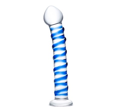 Szklane dildo - Glas Blue Spiral